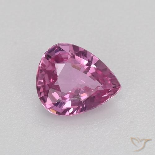 Zaffiro Rosa porpora reale naturale da 0.57 ct, Forma a pera, VVS