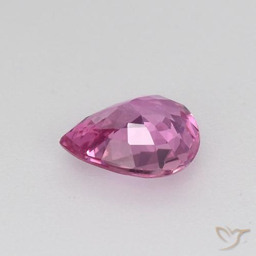 Zaffiro Rosa porpora reale naturale da 0.57 ct, Forma a pera, VVS