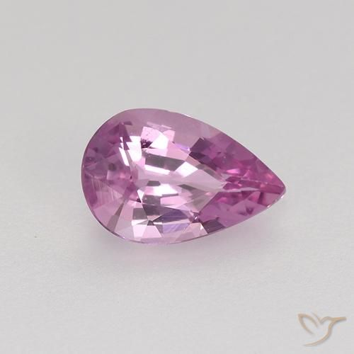 Zaffiro Rosa violetto naturale da 0.58 ct, Forma a pera, VVS-VS