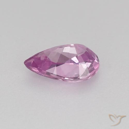 Zaffiro Rosa violetto naturale da 0.58 ct, Forma a pera, VVS-VS
