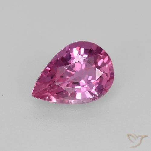 0.64ct Naturale Rosa scuro Zaffiro, Forma a pera, VVS-VS