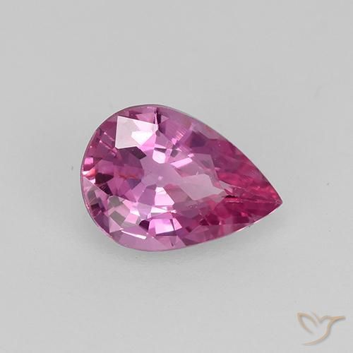 Zaffiro Rosa scuro naturale da 0.64 ct, Forma a pera, VVS-VS