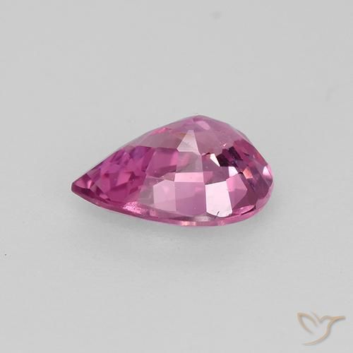 Zaffiro Rosa scuro naturale da 0.64 ct, Forma a pera, VVS-VS
