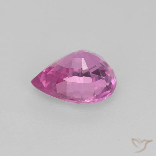 Zaffiro Rosa porpora reale naturale da 0.75 ct, Forma a pera, VVS-VS