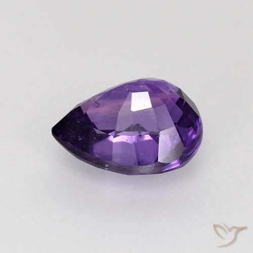 Zaffiro Viola medio naturale da 0.84 ct, Forma a pera, VVS-VS