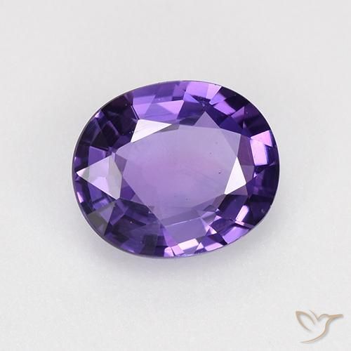 Zaffiro Viola medio-scuro naturale da 0.74 ct, Ovale, VVS-VS