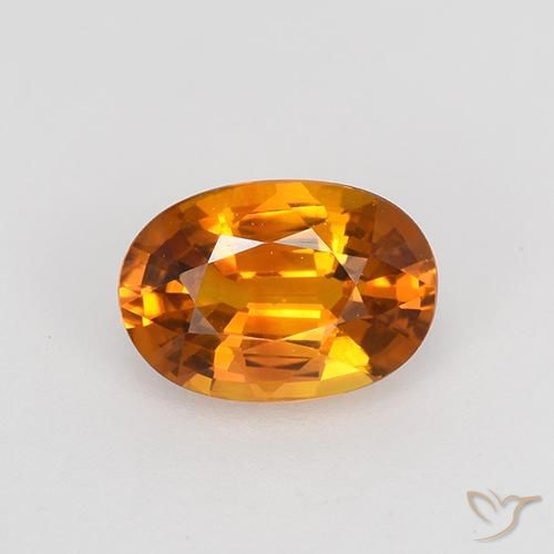 0.77ct Naturale Arancione scuro Zaffiro, Ovale, VVS