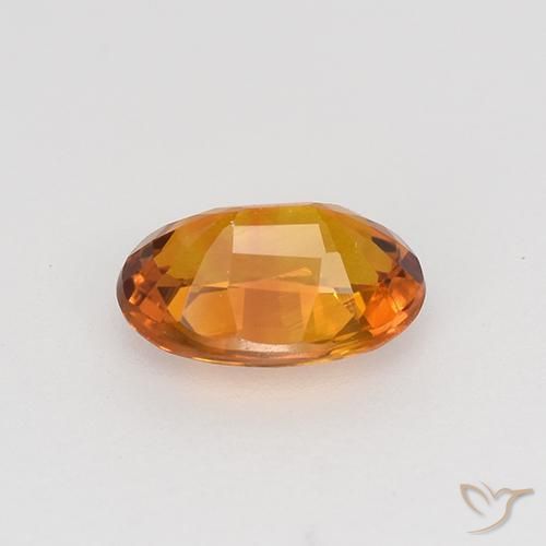 Zaffiro Arancione scuro naturale da 0.77 ct, Ovale, VVS