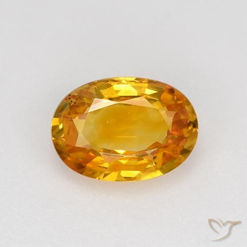 0.82ct Naturale Albicocca Arancia Zaffiro, Ovale, VVS-VS