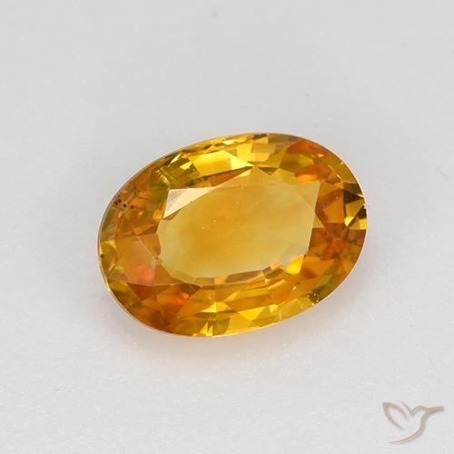Zaffiro Albicocca Arancia naturale da 0.82 ct, Ovale, VVS-VS