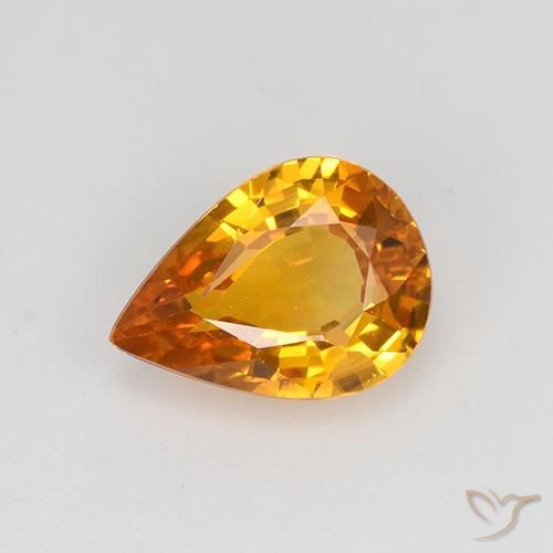 0.72ct Naturale Oro Zaffiro, Forma a pera, VVS