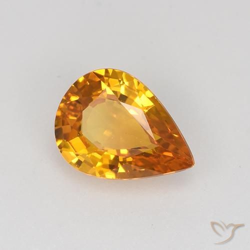 Zaffiro Oro naturale da 0.72 ct, Forma a pera, VVS