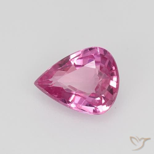 Zaffiro Rosa scuro naturale da 0.77 ct, Forma a pera, VVS-VS