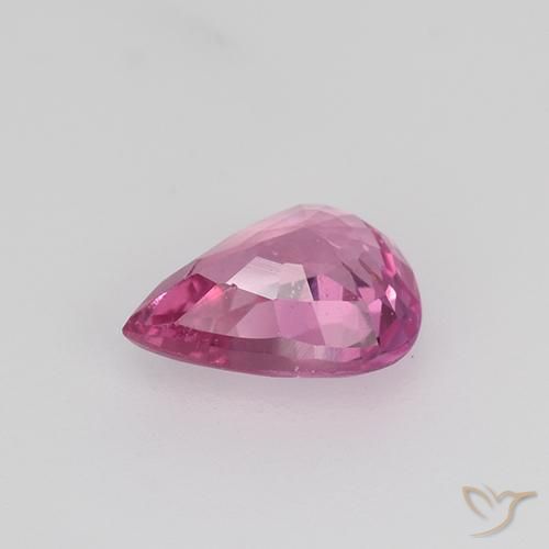 Zaffiro Rosa scuro naturale da 0.77 ct, Forma a pera, VVS-VS