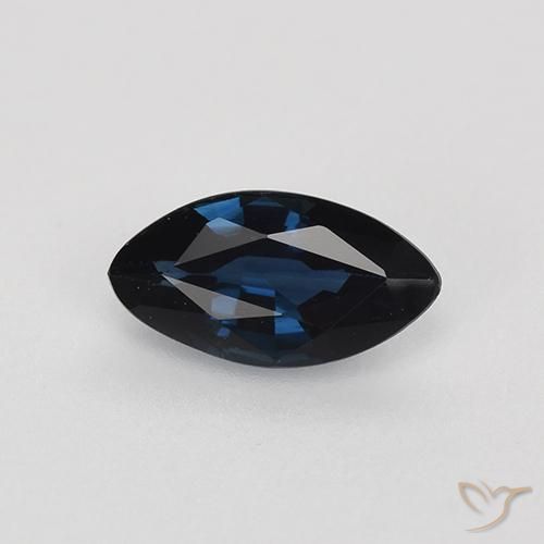 0.69ct Naturale Blu notte Zaffiro, Taglio marquise, VVS