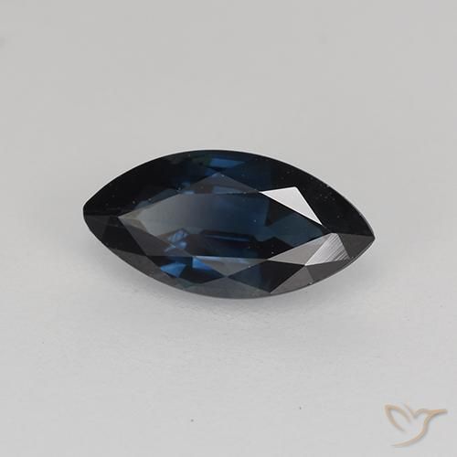 Zaffiro Blu scuro naturale da 0.69 ct, Taglio marquise, VVS-VS