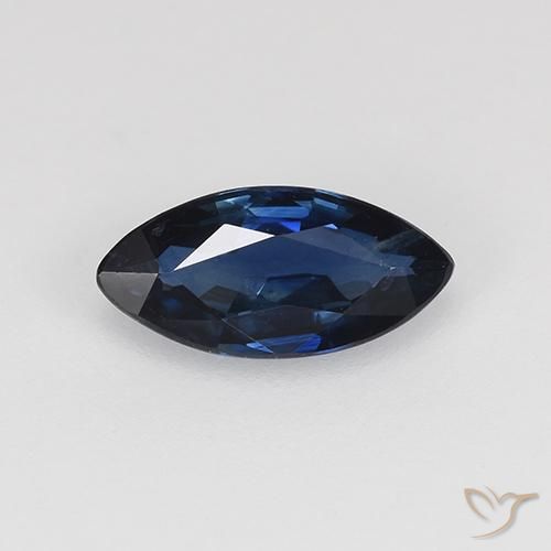 0.61ct Naturale Blu scuro Zaffiro, Taglio marquise, VVS-VS
