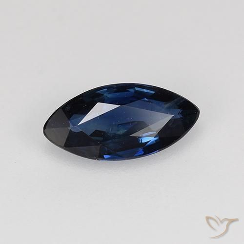 Zaffiro Blu scuro naturale da 0.61 ct, Taglio marquise, VVS-VS