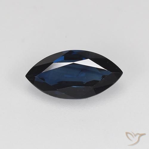0.72ct Naturale Blu notte Zaffiro, Taglio marquise, VVS-VS