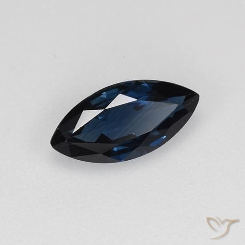 Zaffiro Blu notte naturale da 0.64 ct, Taglio marquise, VVS-VS