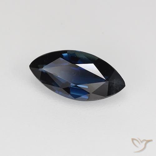 Zaffiro Blu scuro naturale da 0.70 ct, Taglio marquise, VVS-VS