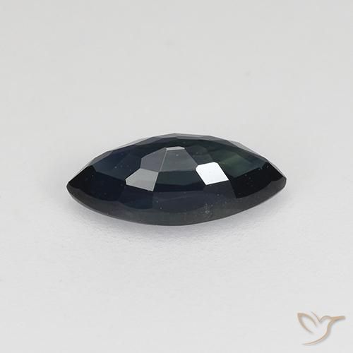 Zaffiro Blu nerastro naturale da 0.77 ct, Taglio marquise, VVS-VS