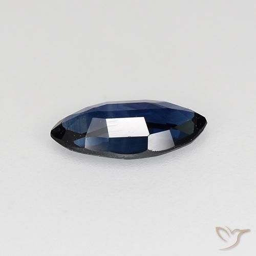 Zaffiro Blu scuro naturale da 0.61 ct, Taglio marquise, VVS-VS