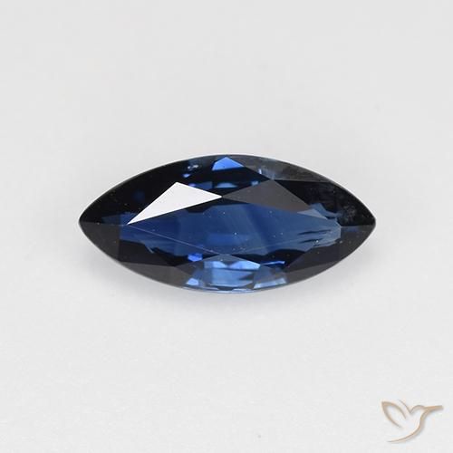 Zaffiro Blu notte naturale da 0.65 ct, Taglio marquise, VVS-VS