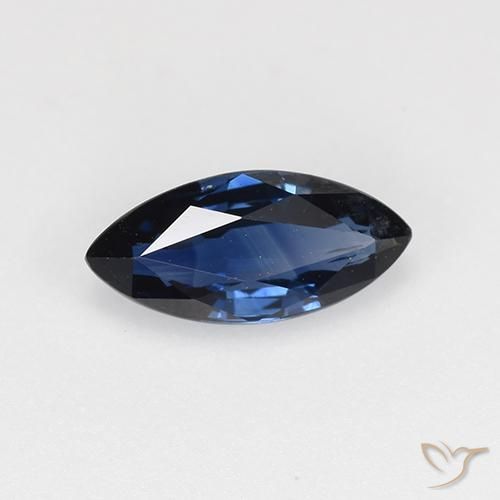Zaffiro Blu notte naturale da 0.65 ct, Taglio marquise, VVS-VS