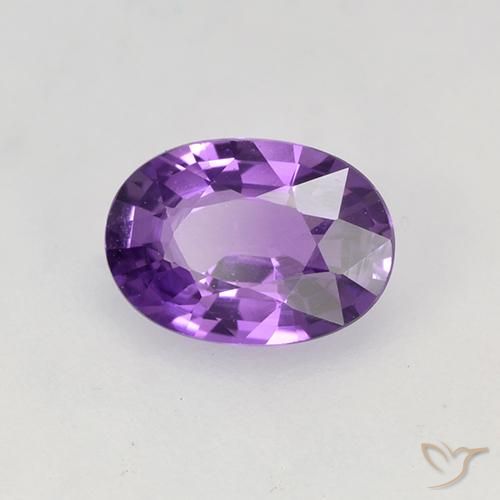 Zaffiro viola vivido naturale da 0.78 ct, Ovale, VVS