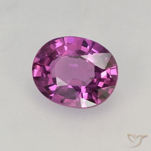 Zaffiro Viola Rosato Intenso naturale da 0.68 ct, Ovale, VVS