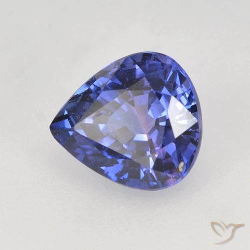 Zaffiro Viola Blu naturale da 0.76 ct, Forma a pera, VVS-VS