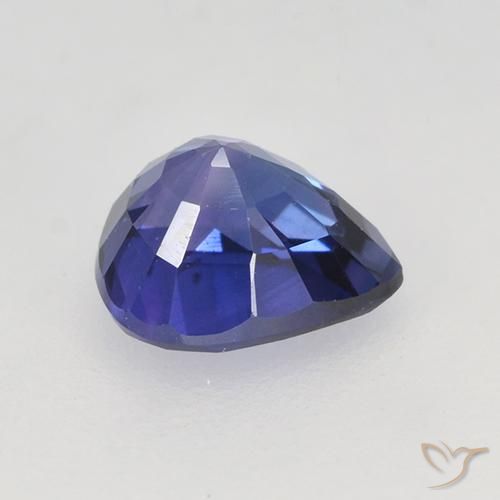 Zaffiro Viola Blu naturale da 0.76 ct, Forma a pera, VVS-VS