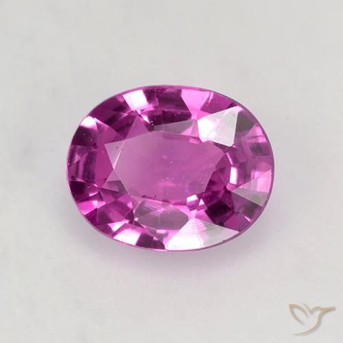 Zaffiro Rosa viola naturale da 0.65 ct, Ovale, VVS