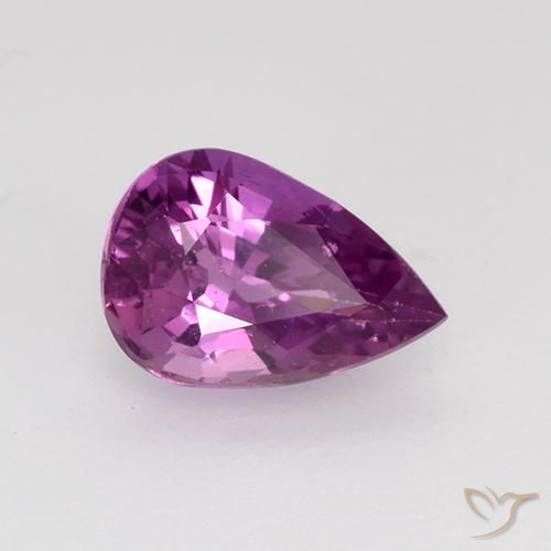 Zaffiro Viola medio naturale da 0.73 ct, Forma a pera, VVS-VS