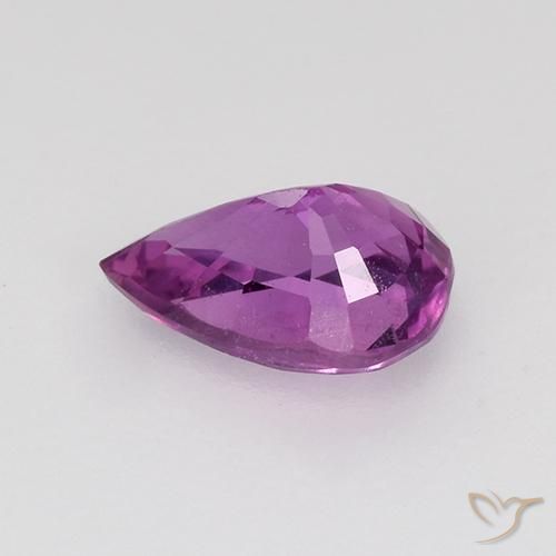 Zaffiro Viola medio naturale da 0.73 ct, Forma a pera, VVS-VS