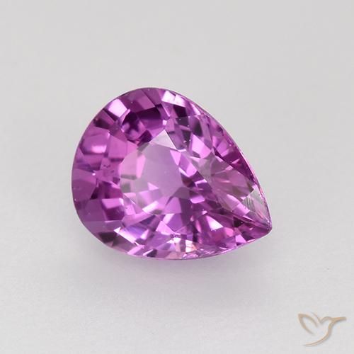 Zaffiro Viola Rosato Intenso naturale da 0.72 ct, Forma a pera, VVS-VS