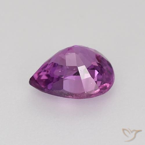 Zaffiro Viola Rosato Intenso naturale da 0.72 ct, Forma a pera, VVS-VS