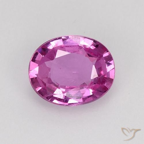 Zaffiro Rosa porpora reale naturale da 0.73 ct, Ovale, VVS-VS