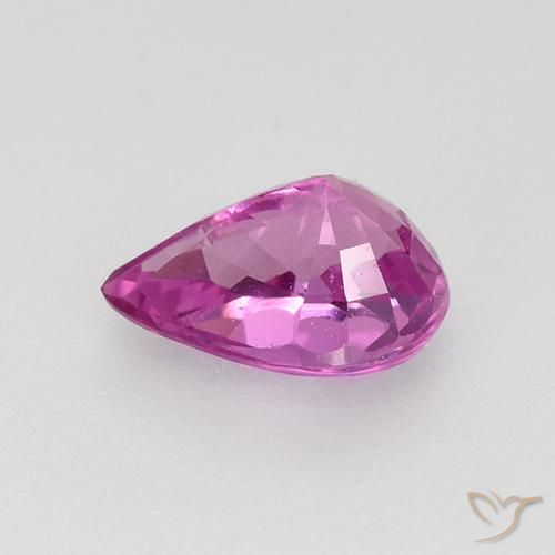 Zaffiro Viola Rosato Intenso naturale da 0.71 ct, Forma a pera, VVS-VS