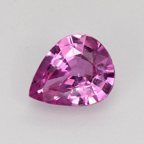 Zaffiro Viola rosato intenso naturale da 0.55 ct, Forma a pera, VVS-VS