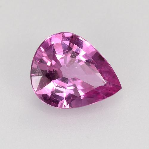 Zaffiro Viola rosato intenso naturale da 0.55 ct, Forma a pera, VVS-VS