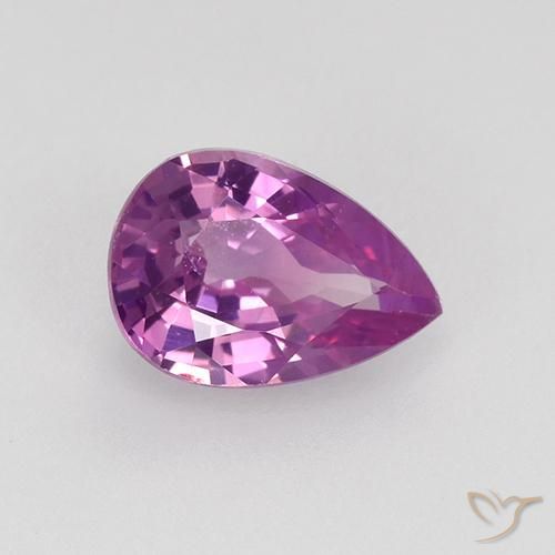 Zaffiro Viola medio-scuro naturale da 0.82 ct, Forma a pera, VVS-VS