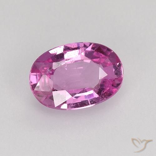 Zaffiro Viola rosato intenso naturale da 0.64 ct, Ovale, VVS-VS