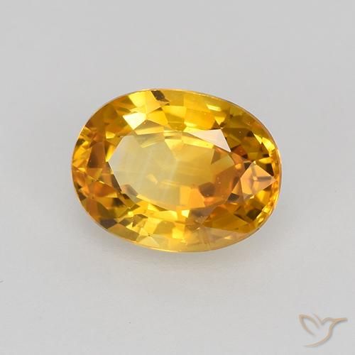 Zaffiro Arancio Dorato Profondo naturale da 0.86 ct, Ovale, VVS