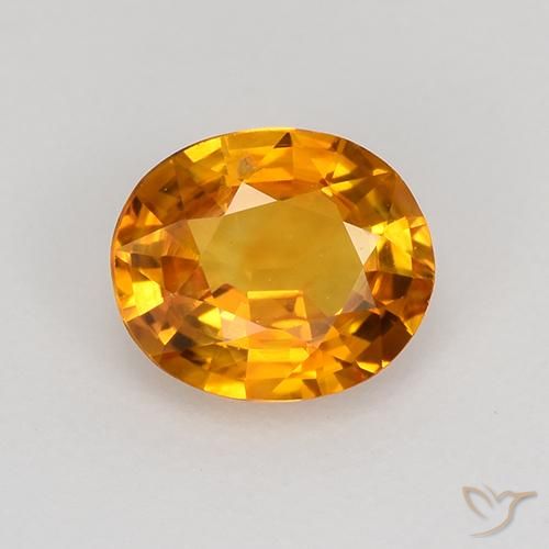 0.80ct Naturale Arancione marroncino Zaffiro, Ovale, VVS