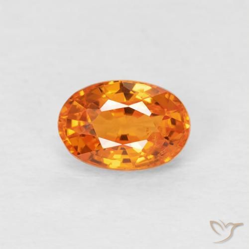 0.78ct Naturale Medium Light-Orange Zaffiro, Ovale, VVS