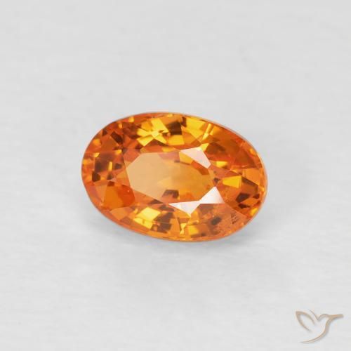 Zaffiro Medium Light-Orange naturale da 0.78 ct, Ovale, VVS