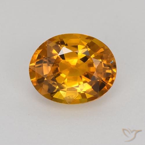 0.80ct Naturale Marrone arancio Zaffiro, Ovale, VVS-VS
