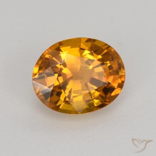 Zaffiro Marrone arancio naturale da 0.80 ct, Ovale, VVS-VS